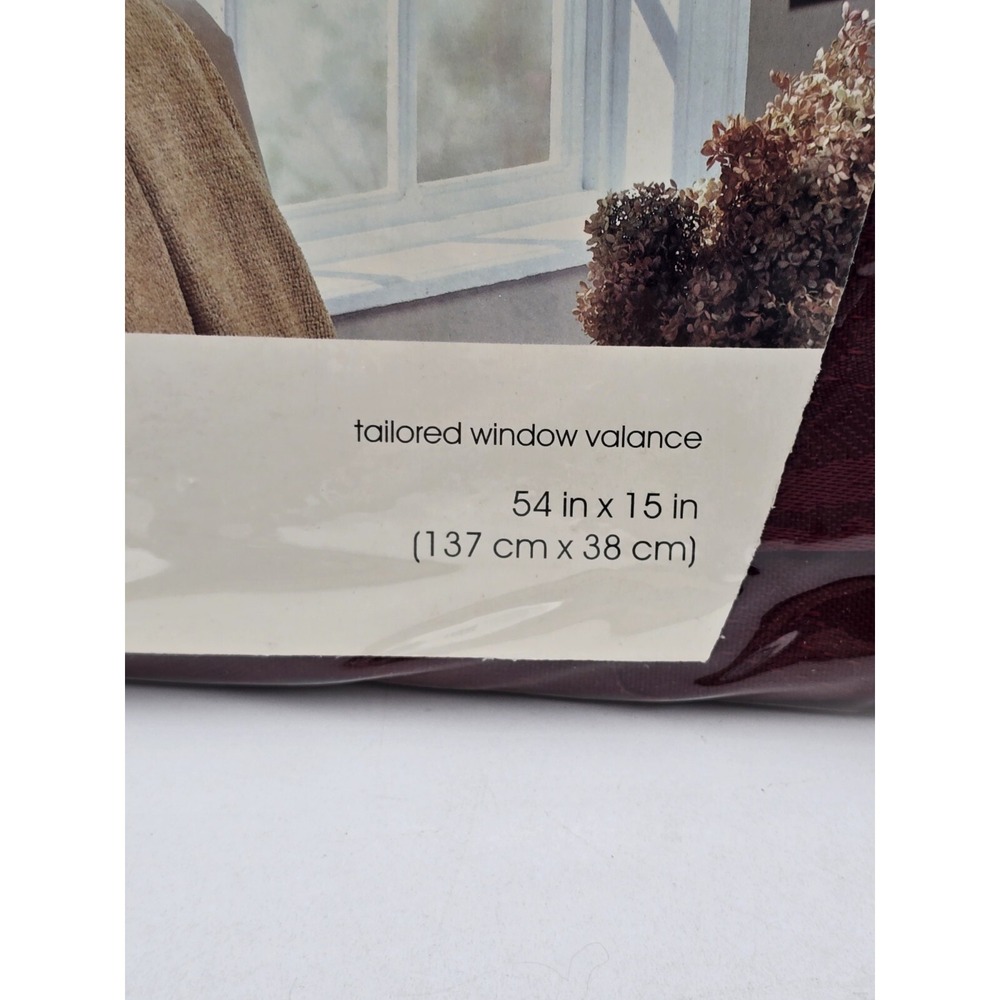 Lot Of 3 Window Valance Scroll Jacquard  54in×15in Burgundy Red  Target New - Picture 3 of 5